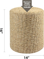 Wimarsbon Decor Round Pouf Ottoman Single Strand Paper Rope Pouf Footrest - Image 3