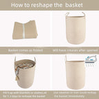 XUANGUO Cotton Rope Laundry Basket Hamper - Image 7