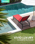 Vexwalx Outdoor Lounge Chairs Set of 2, Aluminum Patio Chaise Lounge Chairs - Image 2