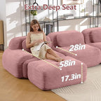 Boneless Sectional Couch, No Assembly Required, 117.3” U Shaped Modular Cloud - Image 5