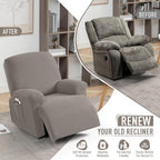 TAOCOCO Recliner Cover 4-Pieces, Recliner Stretch Sofa Slipcover, Recliner - Image 4