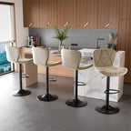 Nalupatio Modern Bar Stools Set of 2, Adjustable Faux Leather Upholstered - Image 6