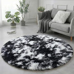 Amdrebio Black White Grey Round Rug 5Ft Circle Area Rugs - Image 4