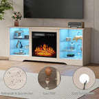 PRETZI Fireplace TV Stand with 18" Fireplace Up to 65" TVs, TV Media Console - Image 5