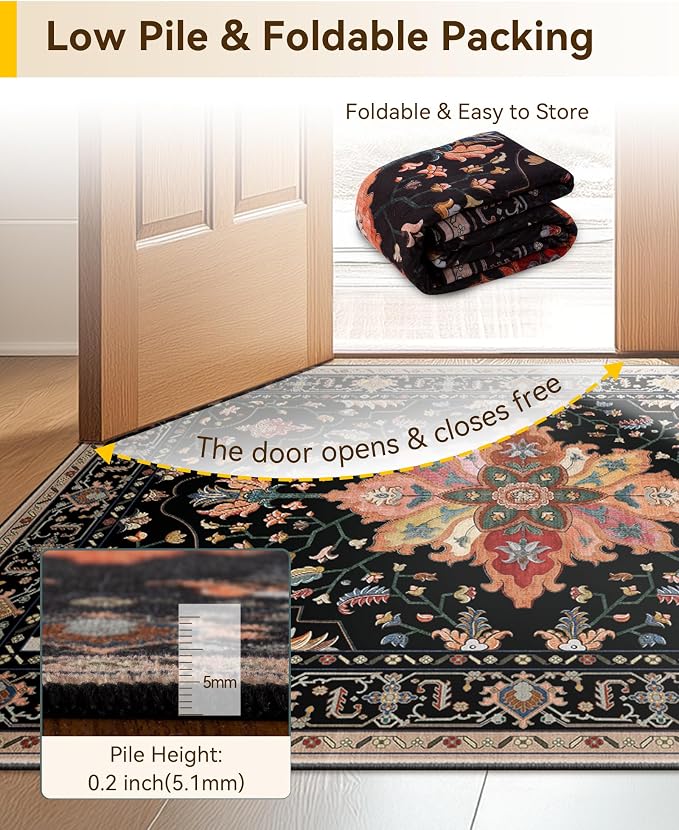 RELEANY Area Rugs 2'6"x14' Runner Rug Non Slip Washable - Image 6