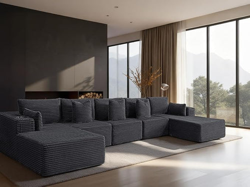 168" Cloud Sectional Couch, Comfort U Shaped Sofa by VYUXWO