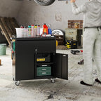 SUXXAN Metal Storage Cabinet on Wheels, Assembly Required - Image 2