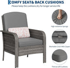GAOMON 2-Piece Outdoor Patio Furniture Set, Rattan Lounge Chairs - Image 6
