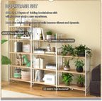 4NM No Assembly 4 Tiers Folding Bookshelf, 47.2" H Foldable Storage Shelves - Image 6
