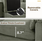 HAOMARKETS Corduroy 4-piece Sofa Set, Upholstered Ottoman, Loveseat 2-Seater - Image 5