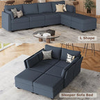 Huatean Home 114.17" Modular Sectional Sofa, 6 Seat Modular Couch - Image 3