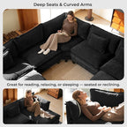 ELUCHANG 150" Oversized V-Shaped Cloud Couch Modular Sectional Sofa - Image 7