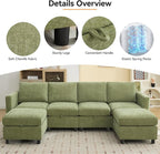 WUTUTUEE 58”Modular Sectional Loveseat Sofa - Image 4