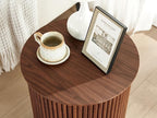 AVZEAR Small Round Side Table Fluted Night Stand Set of 2, 17.7" Mid Century - Image 6