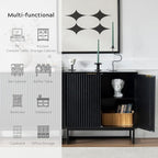 EYYTHUNG Fluted Storage Cabinet Sideboard Buffet Cabinet, Modern Accent Cabinets - Image 6