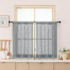 Chyhomenyc Charcoal Grey Semi Sheer Curtains 36 Inch Length, Light Filtering by Chyhomenyc