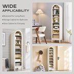 IFGET 71" Tall Arched Bookshelf, 8 Tiers Arch Bookcase - Image 5
