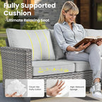 ovios 7 Pieces Patio Furniture Set, Outdoor Wicker Sofa Couch - Image 7