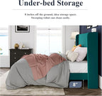 Allewie Queen Size Bed Frame/Velvet Upholstered Platform Bed/Vertical Channel - Image 6