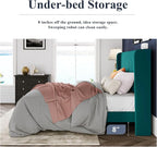 Allewie King Size Bed Frame/Velvet Upholstered Platform Bed/Vertical Channel - Image 6