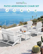 SERWALL Folding Adirondack Bench, HDPE All-Weather Adirondack Loveseat - Image 11