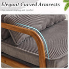 VINGLI Upgraded Premium Corduroy Accent Chairs Set of 2, Upholstered Arm Chair - Image 3