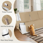 HDCAXKJ Reclining Sectional Couch Covers L Shape Recliner Sofa Middle Console - Image 4
