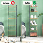HCHQHS Narrow Bookshelf, Adjustable 6-Tier Industrial Bookcase, Rustic Open - Image 6
