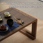 HARELA Japanese Solid Wood Low Coffee Table, Tatami Tea Style, Zen-Inspired - Image 4