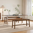 HOOBRO 39.3'' Bamboo Dining Bench, Farmhouse Kitchen Table Bench, Kitchen & - Image 2