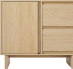 Walker Edison Modern Beveled 2-Door, 2-Drawer Sideboard, 63 Inch, Coastal Oak - Image 6