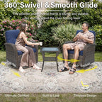 Belord Patio Wicker Chairs Swivel Rocker - Image 5