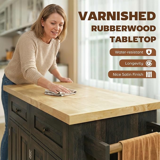HOMCOM Kitchen Island Cart - Image 3