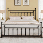 SHA CERLIN 14" King Size Metal Platform Bed Frame/Victorian Headboard and by SHACERLIN