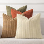 MIULEE Modern Farmhouse Decorative Pillow Covers 20x20 Inch Set of 4 Natural by MIULEE