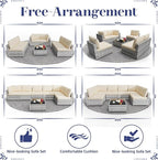 KIGOTY 7-Piece Patio Furniture Set, All-Weather PE Rattan Outdoor Sectional Sofa - Image 6