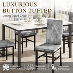 Hooseng Dining Table Set for 4, Faux Marble Small Kitchen Table Chairs Set of 4 - Image 5