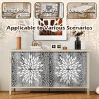 58" Carved Sideboard Buffet Cabinet - Image 4