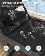 Aluminum Chaise Lounge Chair Outdoor, Foldable& No Assembly Patio Pool Lounge - Image 6