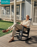 SERWALL Outdoor Rocking Chair Set of 4, HDPE Rocking Chair - Image 2