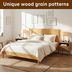Acacia Haven Queen Bed Frame and Headboard, Solid Wood Platform Bed Frame - Image 7