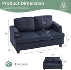 YOUDENOVA Sofa Couch, 3 Piece Set Comfy Sofa, 2 Loveseat & 3 Seater Sofa - Image 2