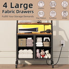 Rolling TV Stand with Mount & 4 Fabric Drawers - Image 6