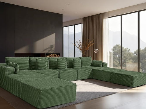 168" Cloud Sectional Couch, Comfort U Shaped Sofa by VYUXWO