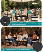SERWALL 4 Pieces HDPE Outdoor Sofa Set - Image 3