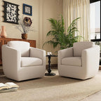 COLAMY 360° Swivel Accent Chair No-Sag Foam & Sturdy Metal Base, Fully - Image 3