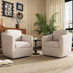 COLAMY 360° Swivel Accent Chair Set of 2 No-Sag Foam & Sturdy Metal Base by COLAMYHOME