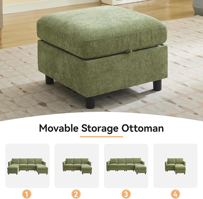 WUTUTUEE 107”Modular Sectional Sofa Convertible U Shaped Sofa Couch Set - Image 7