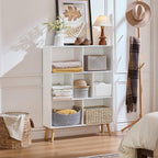 LEYAOYAO Cube Bookshelf 3 Tier Mid-Century White Modern Bookcase - Image 8