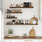 Floating Shelves for Wall, 24 inch Wood Floating Shelves Set of 2, Picture - Image 2